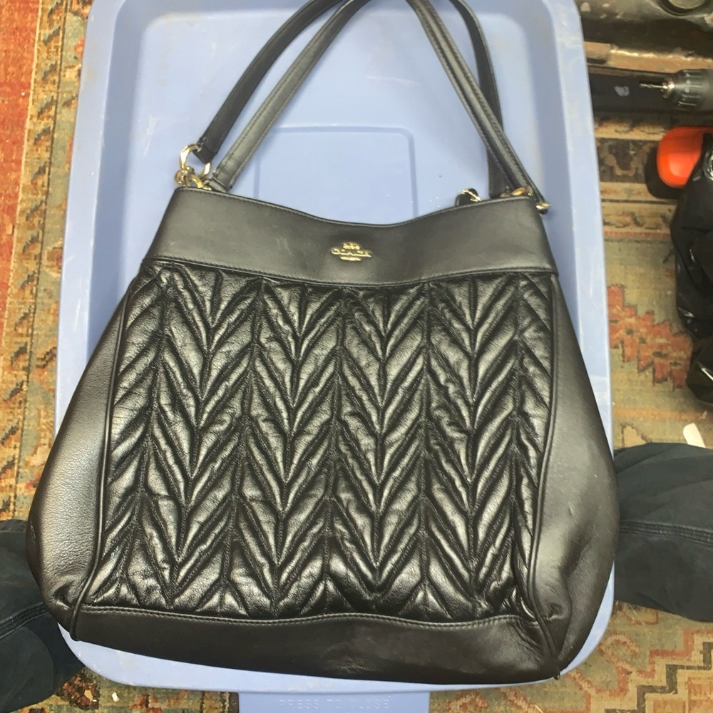 Coach Black Quilted Shoulder Bag NWOT